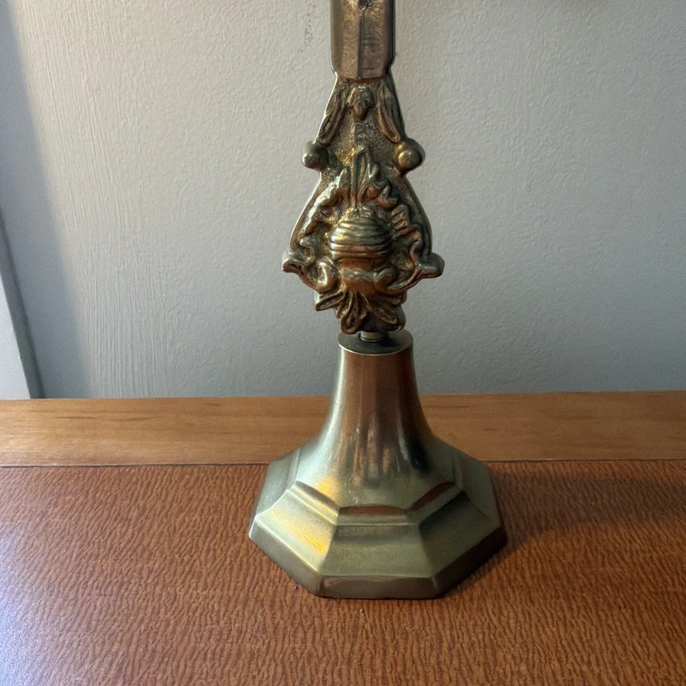 Large Vintage MCM Jesus Christ Solid Brass Cross Tabletop Standing 15